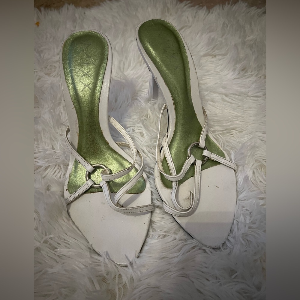 White Women's Heels Mixx authentic leather